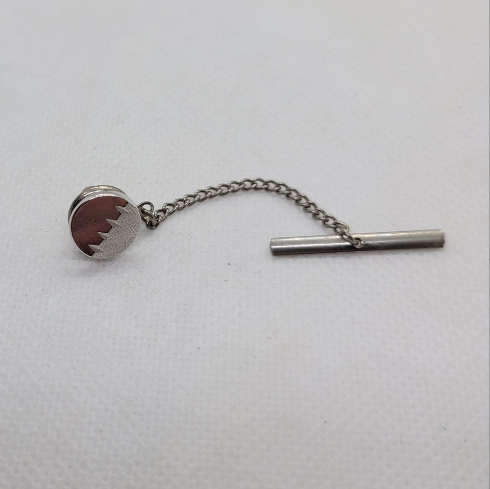 Vintage Swank tie tack chain Silver tone signed
